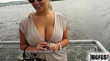 play He hits the blonde on the bottom of a boat and releases her tits