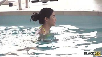 play Madalina, a 17-year-old woman, swims in the pool and wants sex with a big cock